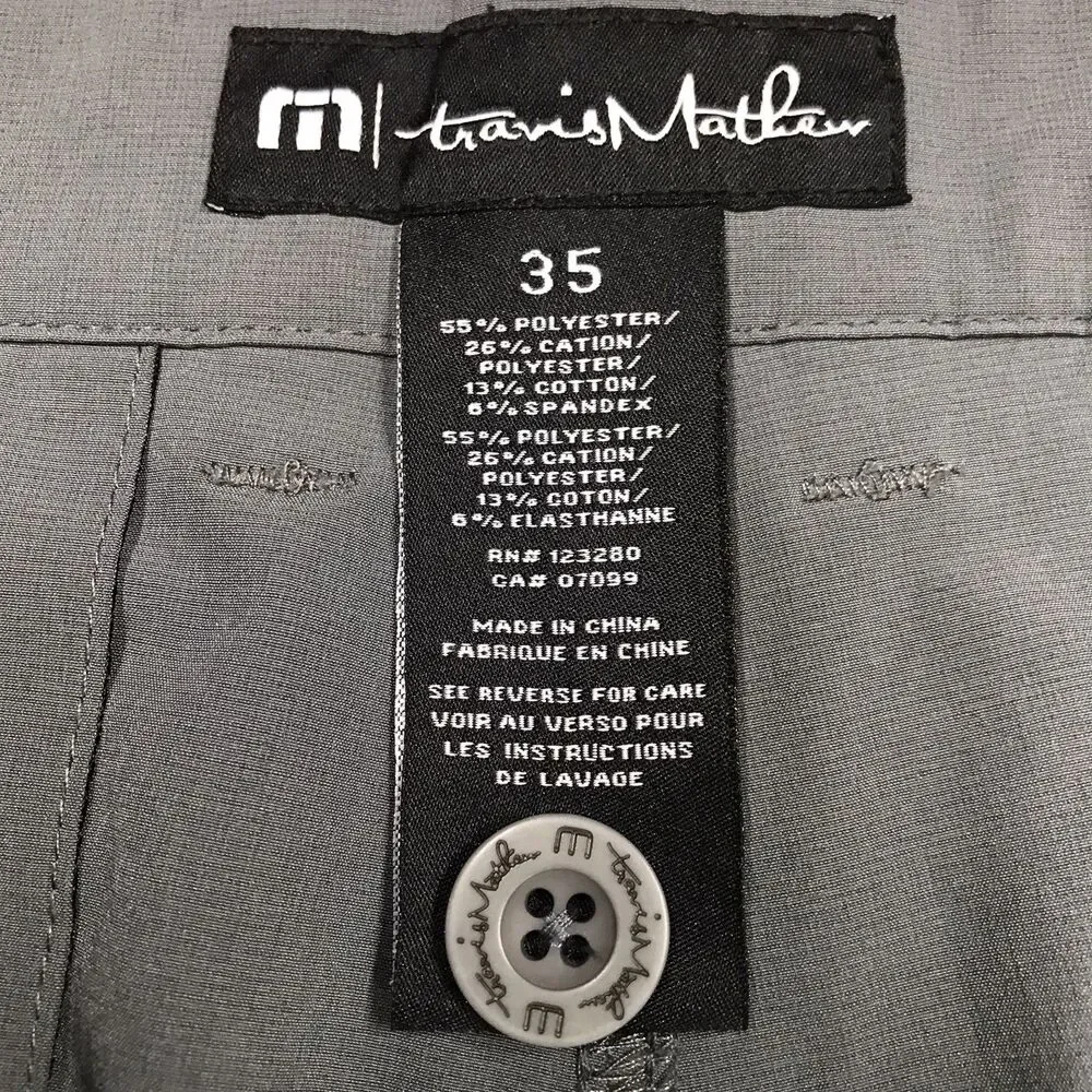TRAVIS MATHEW Golf Shorts Men 35 Gray Performance Stretch Poly